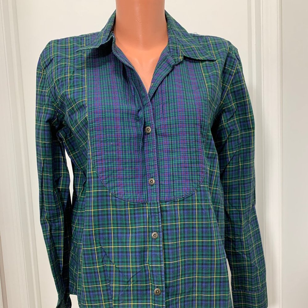 CHAPS Denim long sleeve cotton Plaid Button Shirt